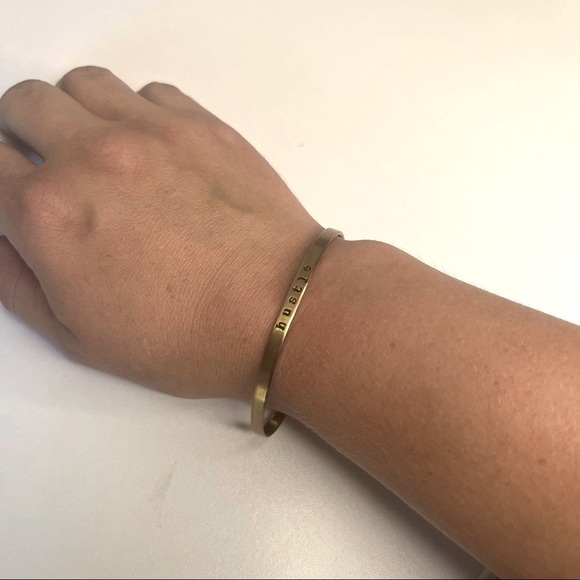 Hustle Personalized Cuff Bracelet Gold. Empower Inspire Women Empowerment - Picture 1 of 4